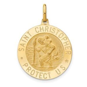 COPY - Leslie's 14k Polished and Satin Round St. Christopher Pendant